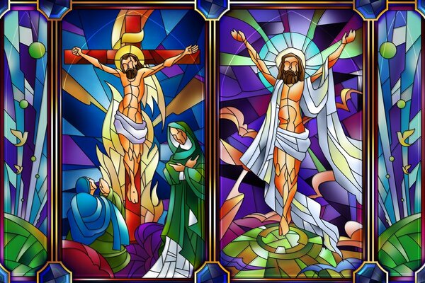 Mosaico de vidrio imágenes de Pascua