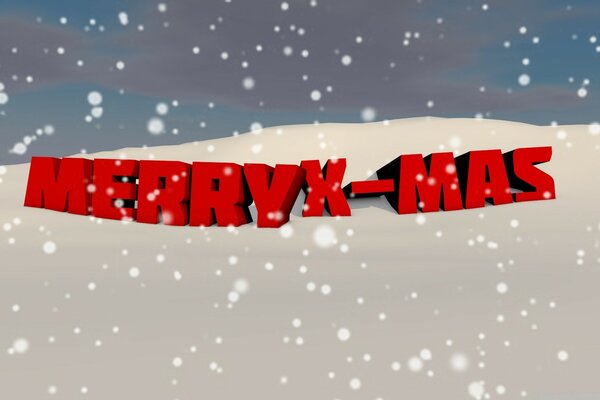 Feliz Navidad. Letras en la nieve