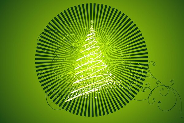 Interesting Christmas tree in lines wallpaper