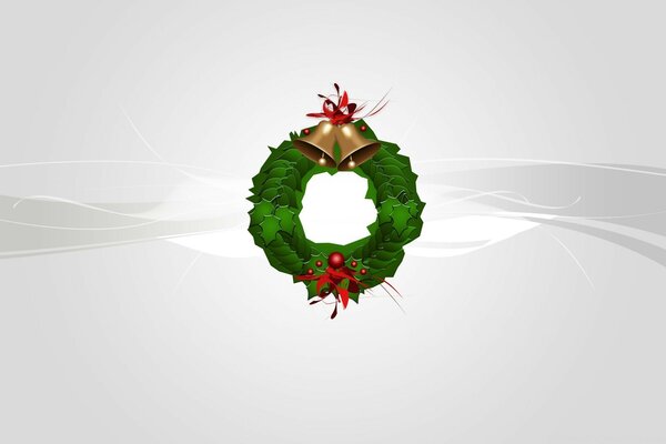 Decoration wreath with bells for Christmas