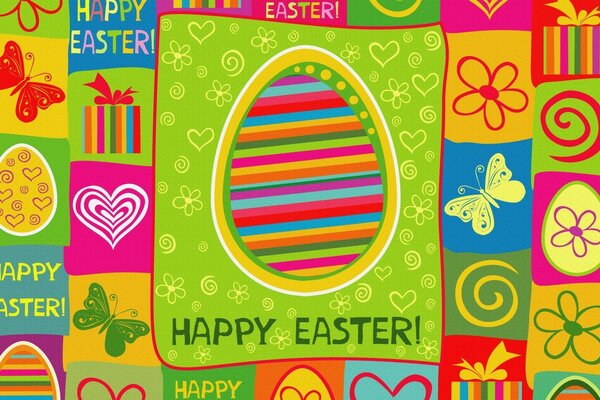 Пасханың жарқын иллюстрациясы Happy EASTER! 