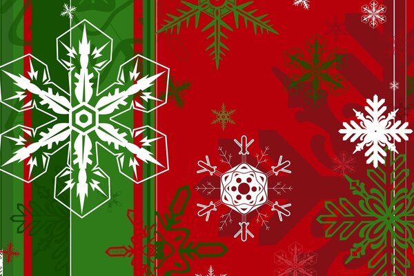 New Year s illustration of different snowflakes