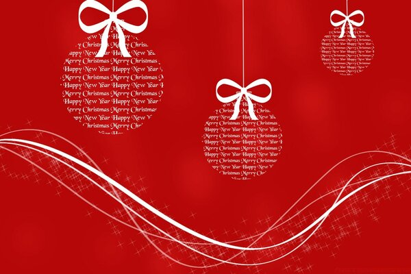 بطاقة عيد الميلاد باللون الأحمر مع البالونات