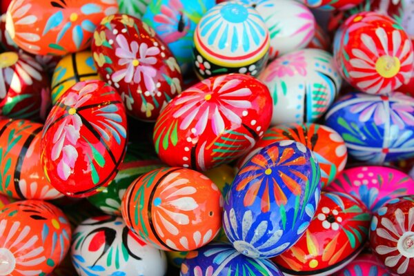 Traditionally decorated Easter eggs