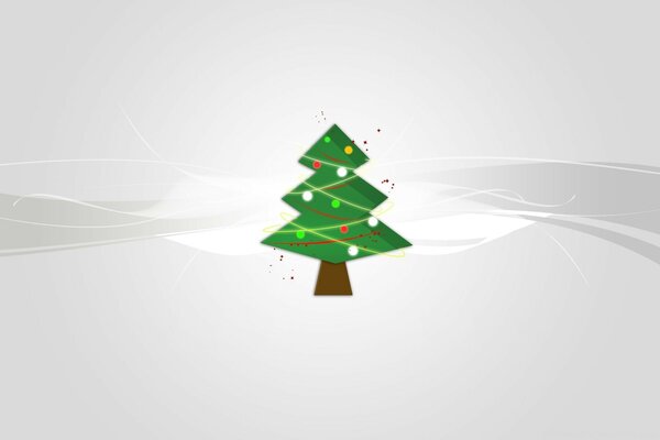 Christmas tree in the center of the screen background