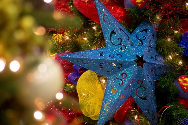 A variety of decorations for the festive Christmas tree