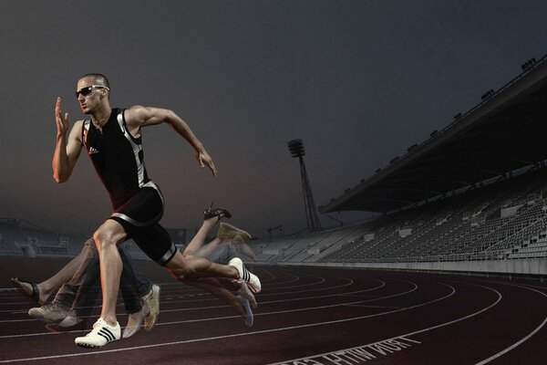 Foto di un atleta ADULTO che corre