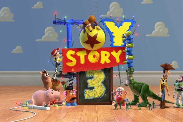 Immagine dal cartone animato toy story 3 con i personaggi principali