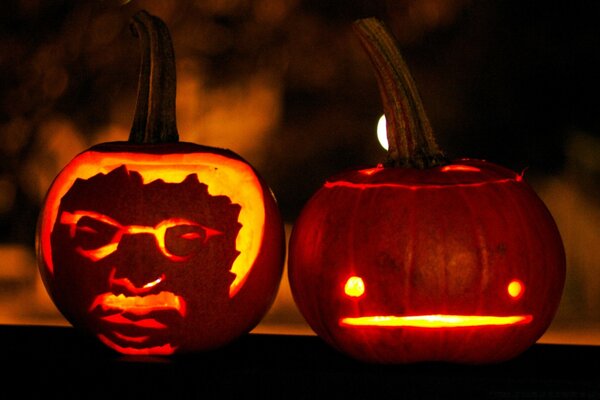 Stylized pumpkins shine on Halloween