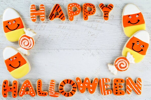 Bolos de Halloween. Letras de gengibre Halloween