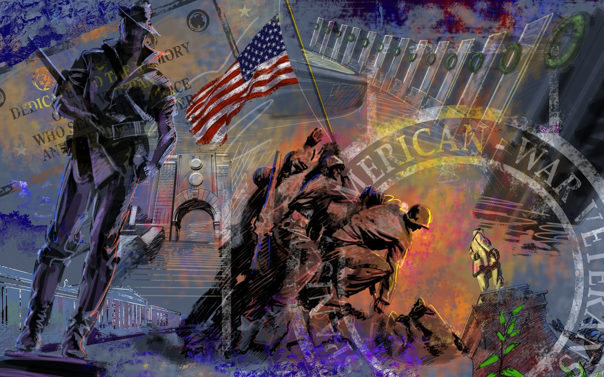 independence day graffiti street art painting music illustration design