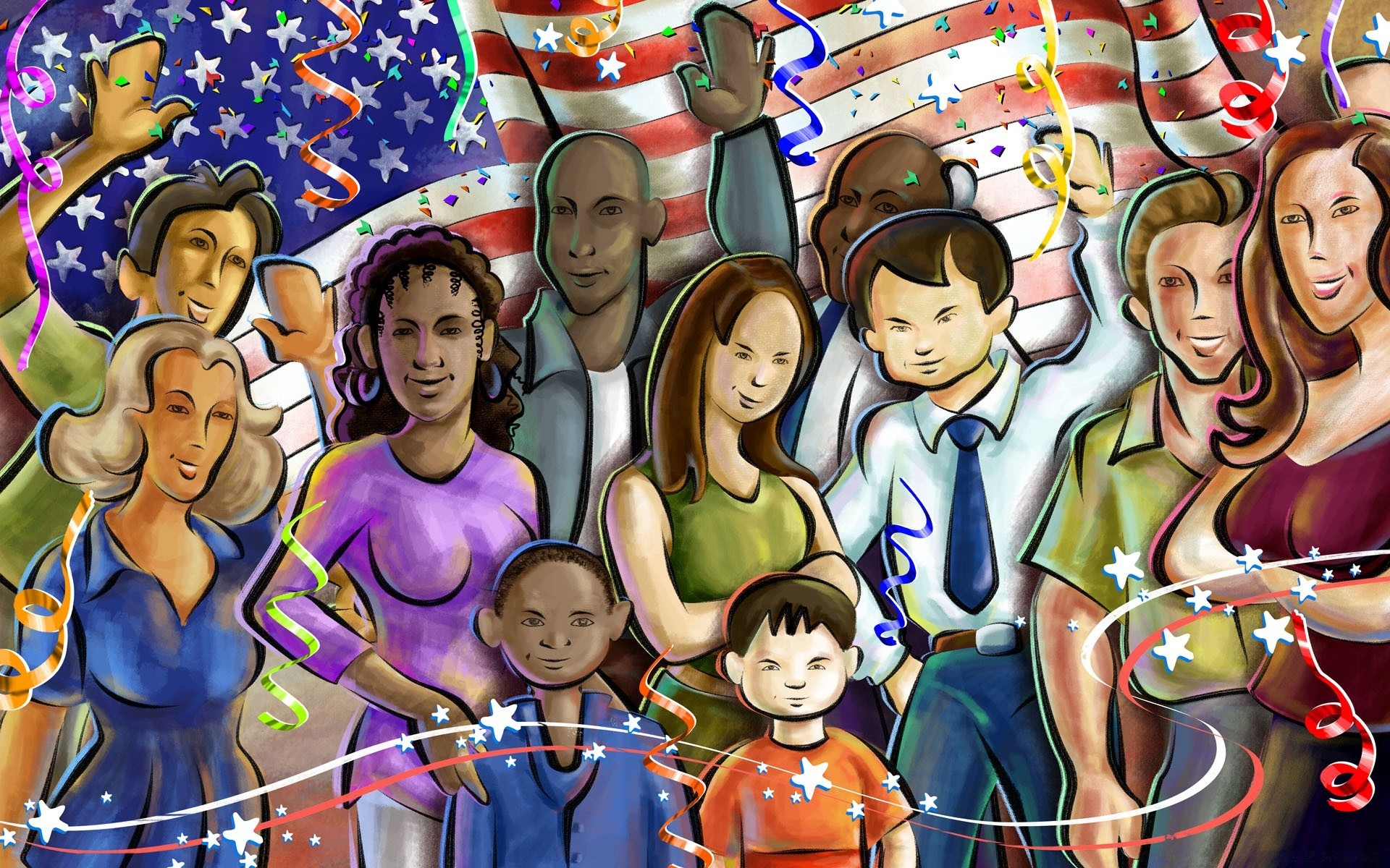 independence day art illustration painting graphic child