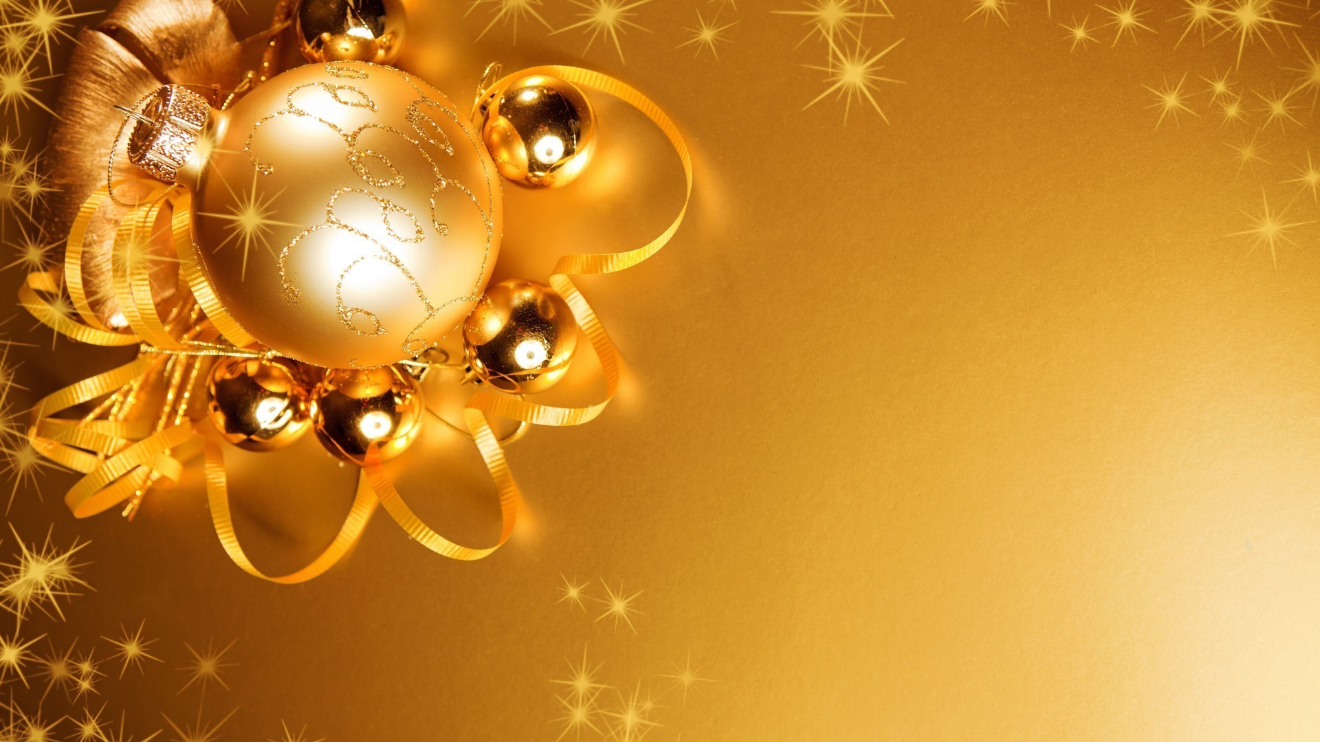 new year gold christmas shining ball decoration merry celebration sphere winter light glisten abstract desktop thread bright design card luminescence eve