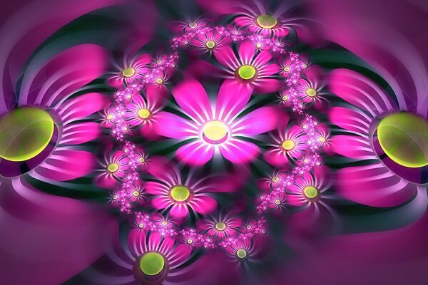 Interesting fuchsia flower graphics