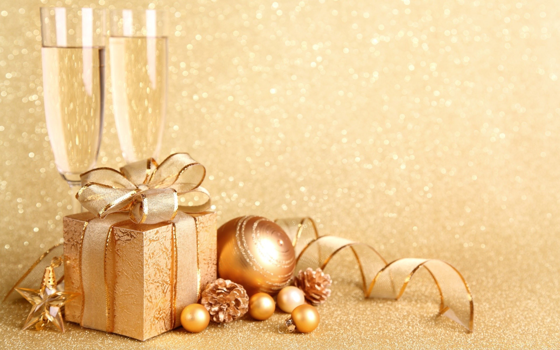 neujahr weihnachten faden bogen dekoration gold geschenk urlaub glänzt box desktop urlaub jahrestag luxus ball eva glas