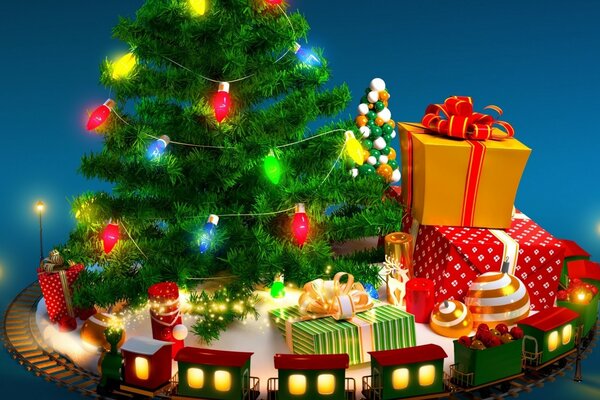 Gli alberi di Natale sono tutti in giocattoli. Capodanno