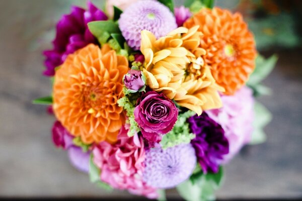 Bouquet of beautiful garden flowers