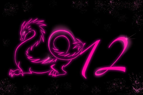 2012 Neujahrs-Desktop-Design mit Drachen