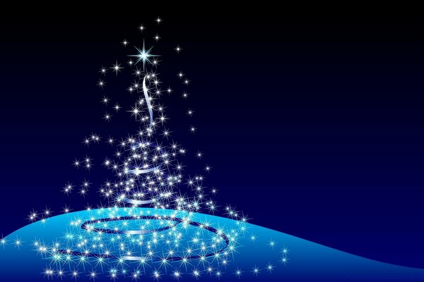 Işıkların ışıklarından dokunmuş bir Noel ağacı