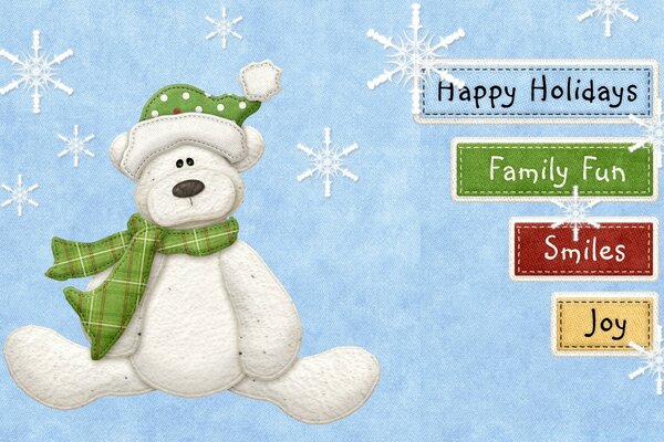 New Year s card with a bear