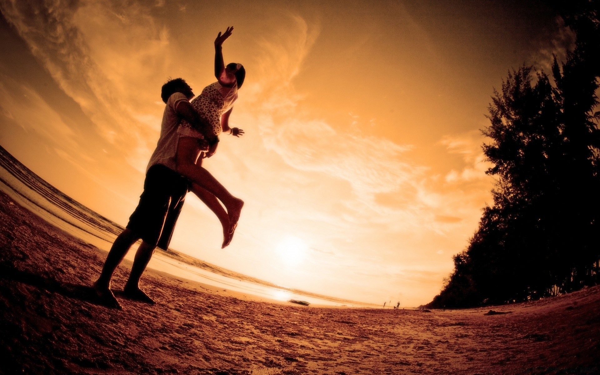 saint valentin silhouette rétro-éclairé coucher de soleil action ombre aube plage un mouvement homme soleil concours ciel lumière adulte