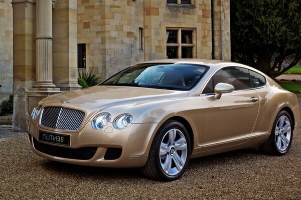 Voiture chic sur fond de manoir