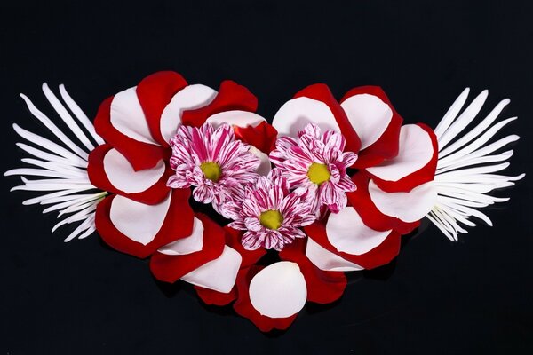 Braided flowers in a beautiful heart