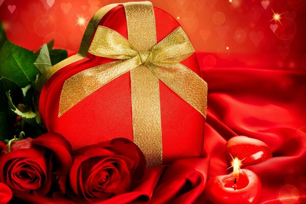 Passionate bright red gift heart