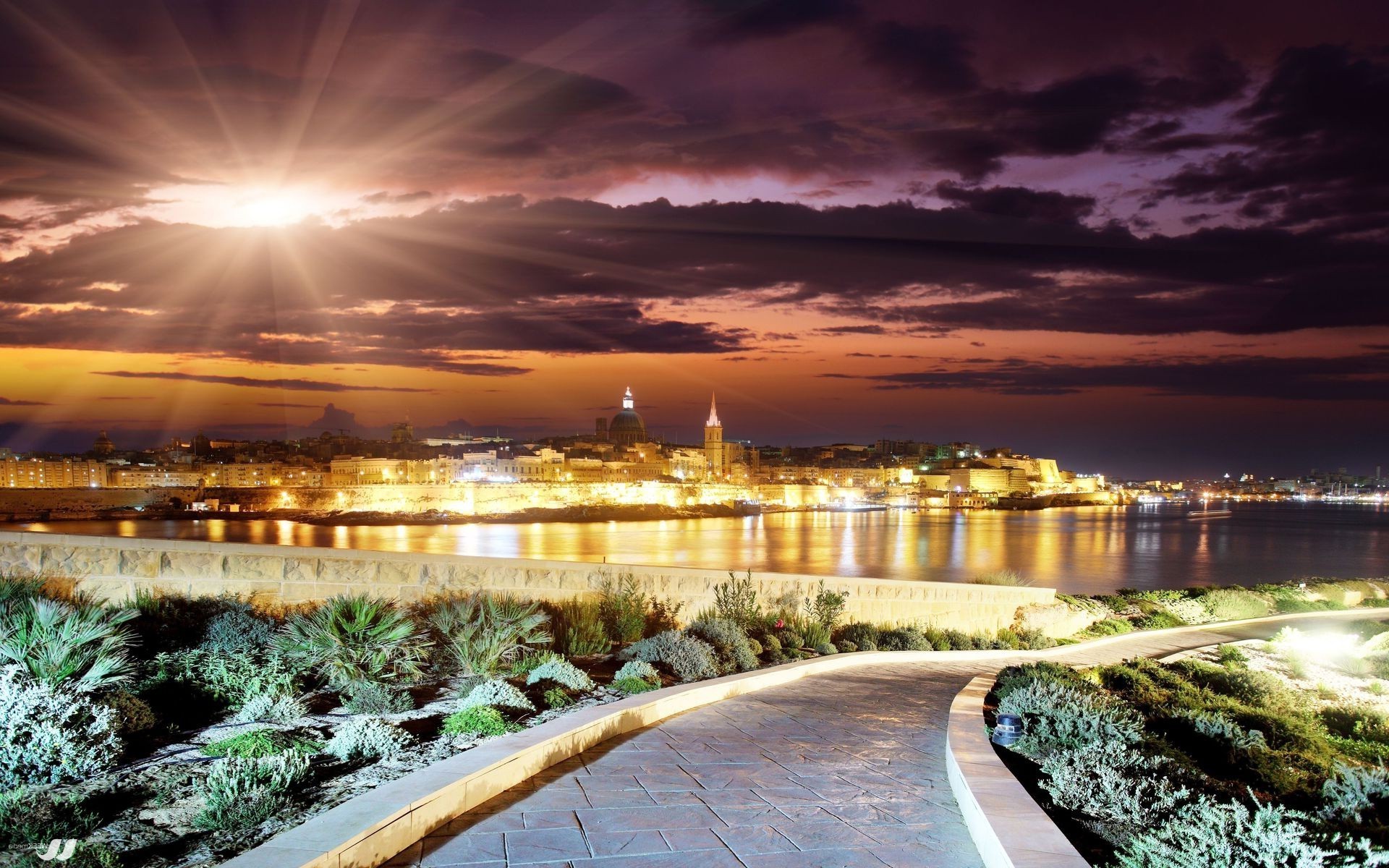 city water travel sunset sky dusk evening sea dawn beach architecture sun ocean seashore