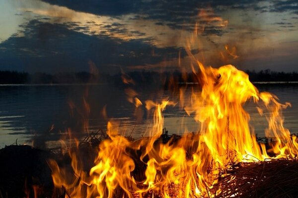 Fuego de amor al atardecer