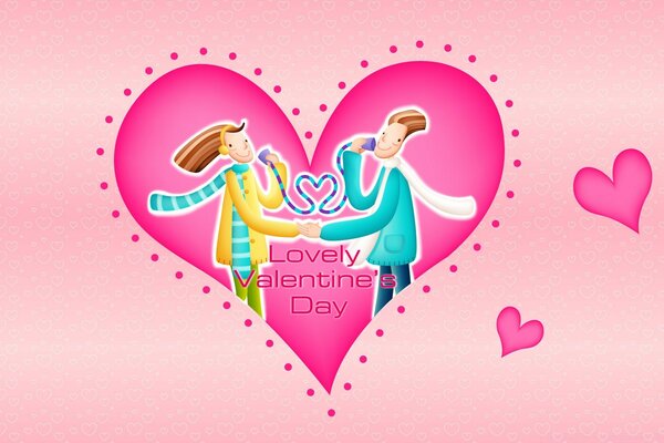 Biglietto di San Valentino per gli amanti sullo sfondo del cuore