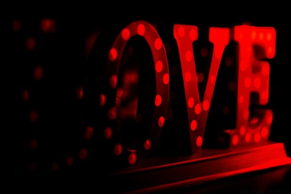 Big red letters that mean the word love