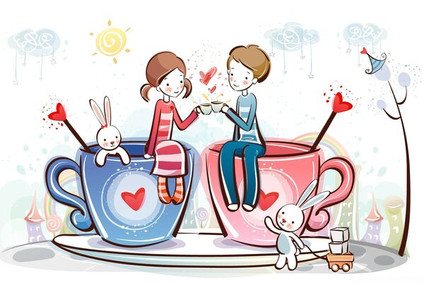 Beautiful colorful illustration of iskiz Valentine s Day