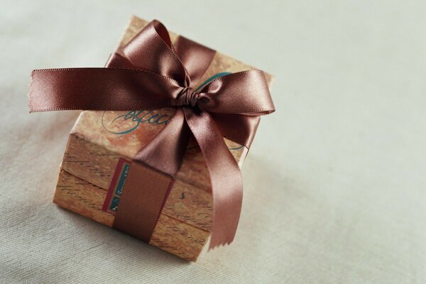 Gift box with chocolate ribbon