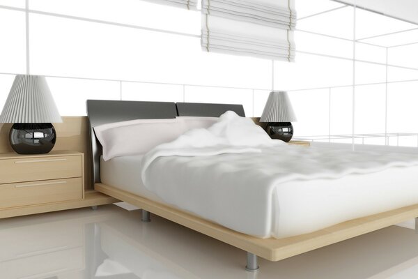 Interior of a modern white bedroom