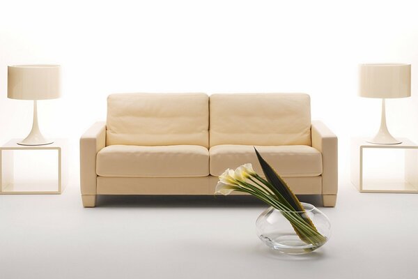 Minimalistic sofa in beige