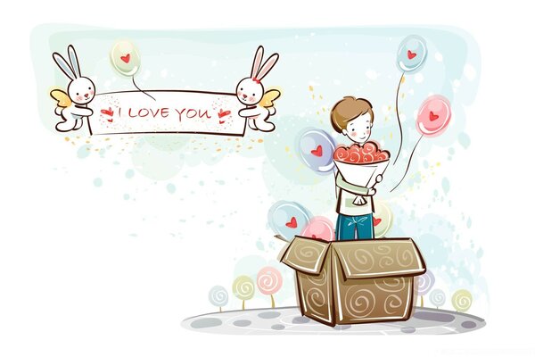 Süße Illustration zum Valentinstag