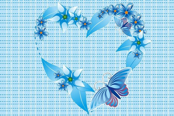 Vector graphics. Flower hearts design