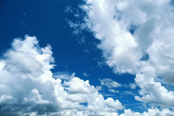 Rain cumulus clouds in the sky