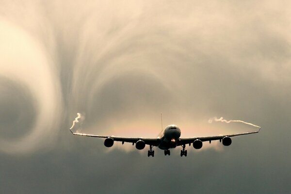 The plane is flying home with tourists