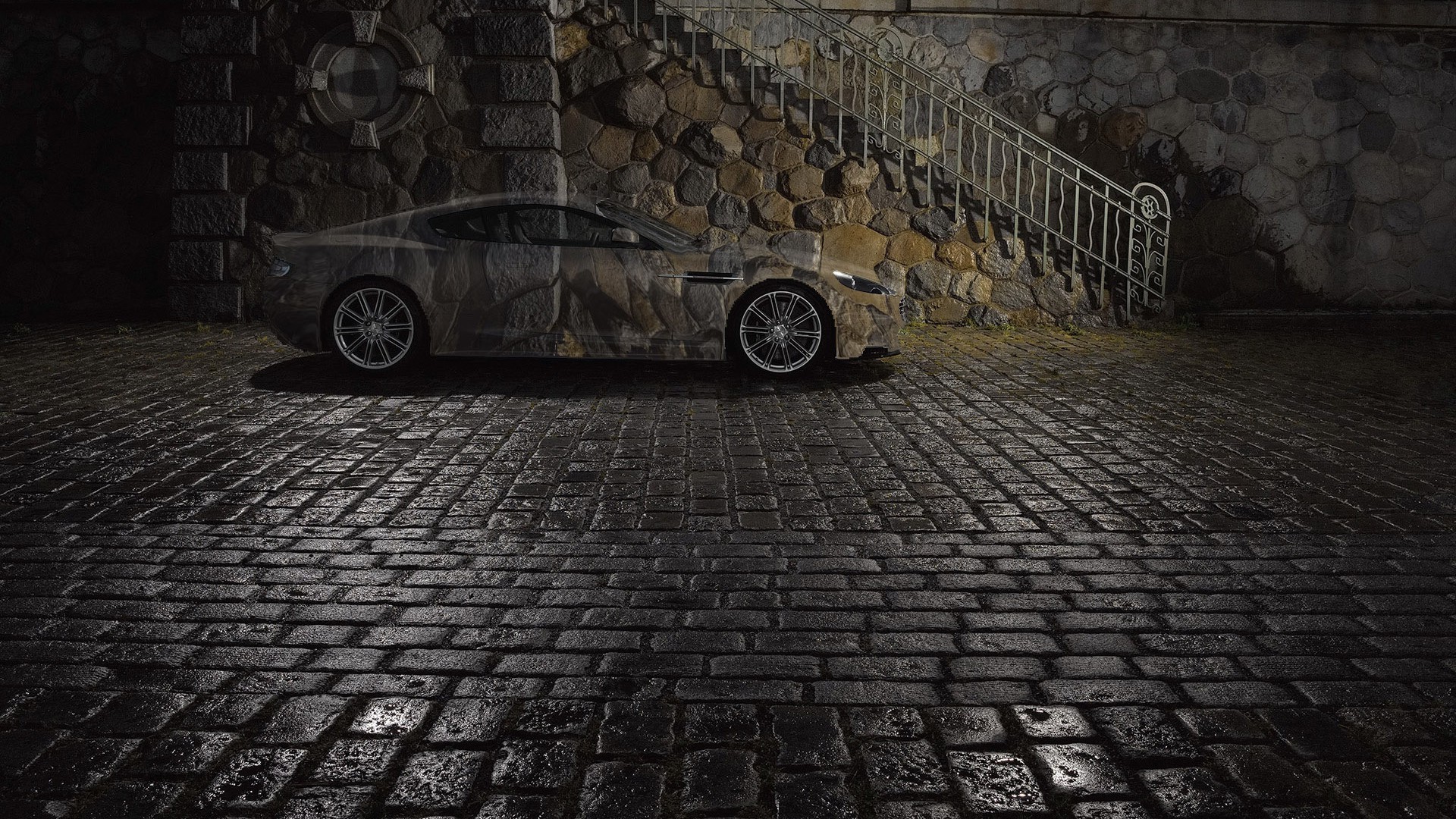 sports cars old pavement street stone wall architecture urban cobblestone road travel