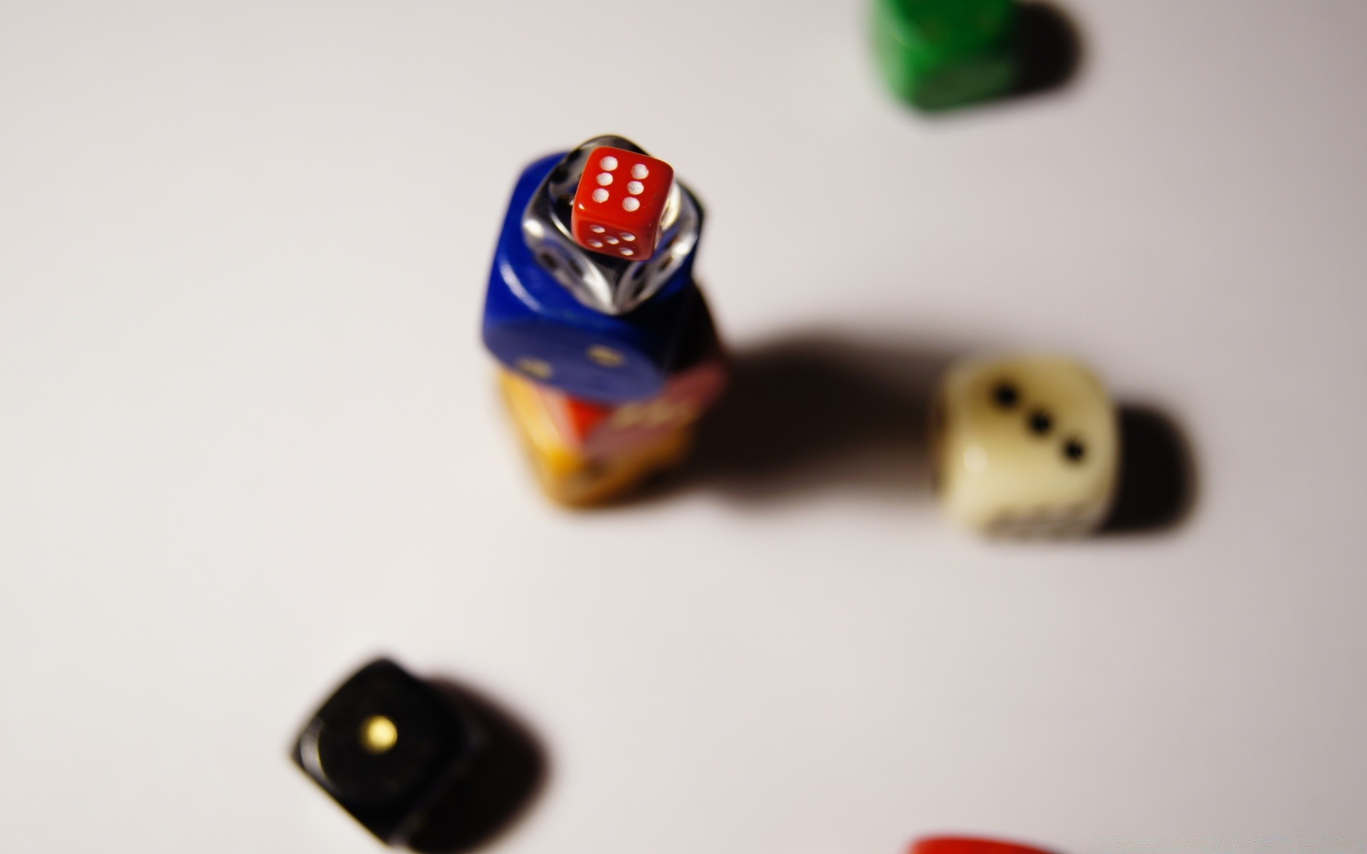 macro still life game blur dice color toy