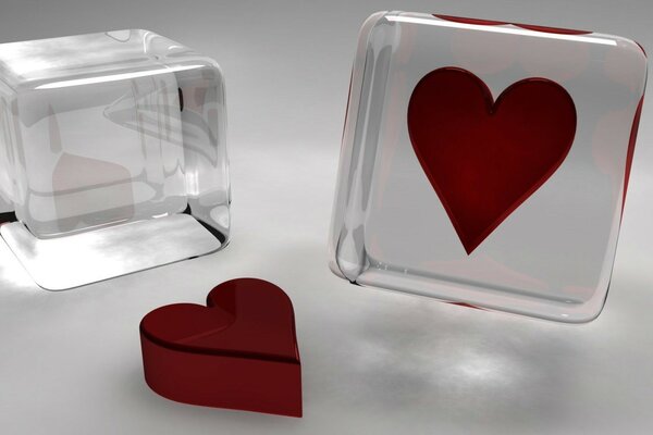 A heart in glass. Crystal Heart