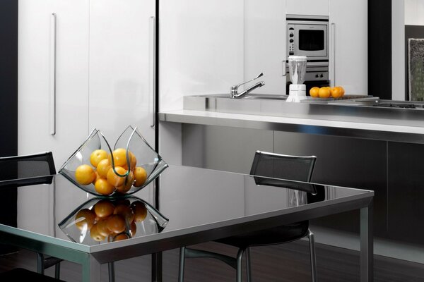 Design of a modern high-tech kitchen