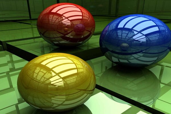 Formas geométricas en forma de esferas multicolores