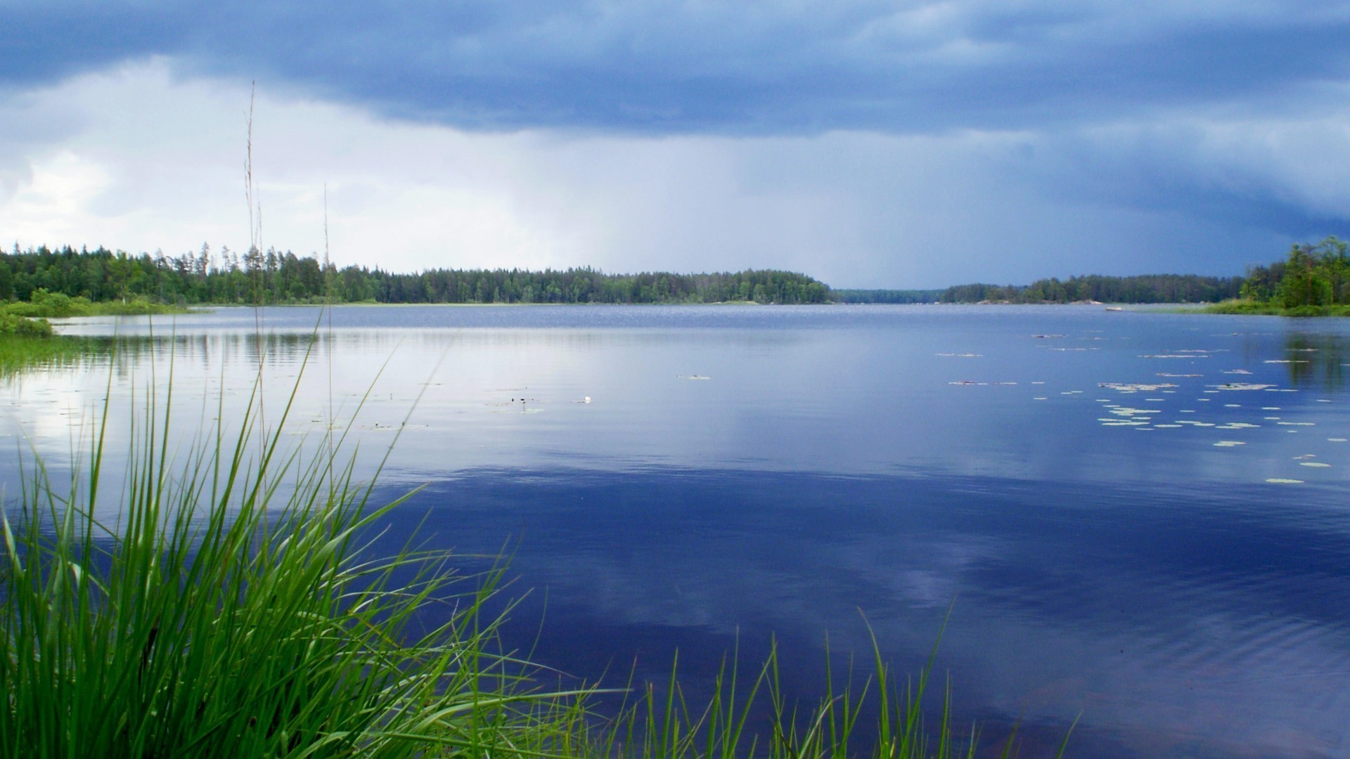 lake water reflection landscape nature outdoors sky grass river summer travel dawn