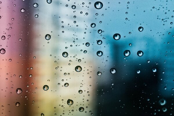 Macro de gouttes de pluie sur la fenêtre