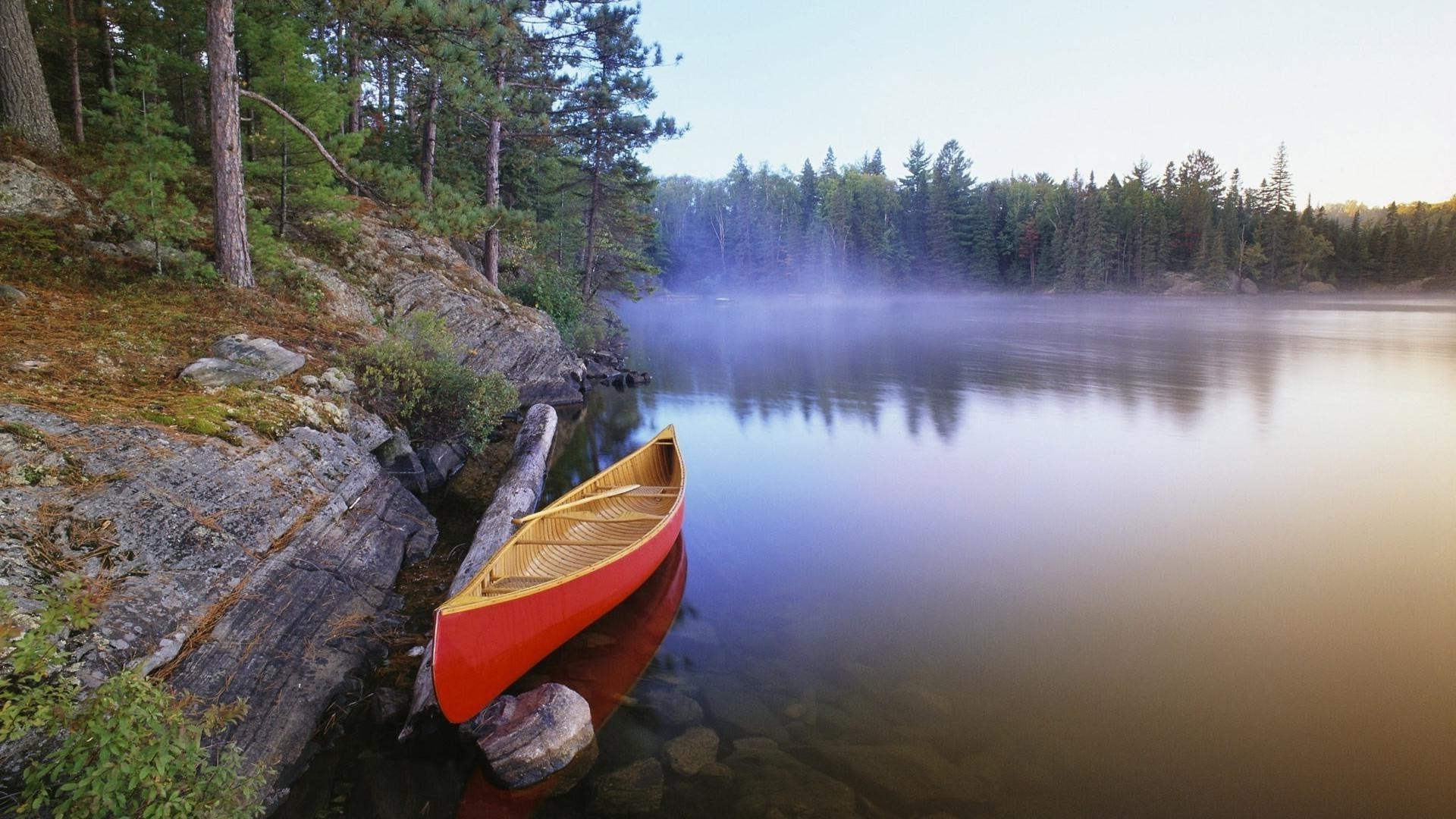 lake water landscape river reflection outdoors wood tree nature daylight travel scenic fall park recreation dawn canoe