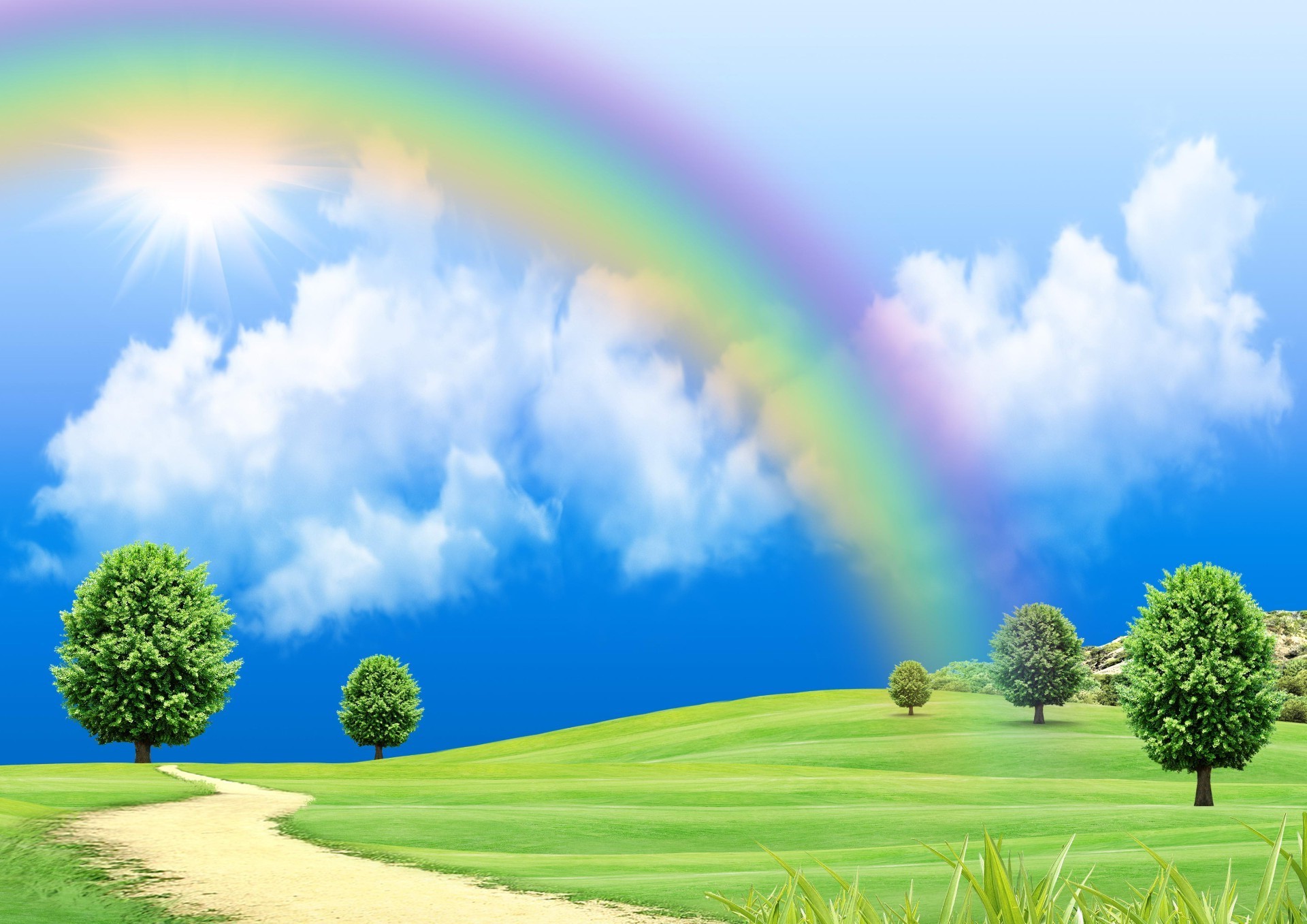 regenbogen gras natur himmel sonne sommer heuhaufen des ländlichen gutes wetter feld rasen umwelt landschaft wolke landschaft hell im freien ökologie üppig