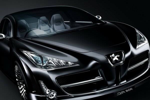 Voiture de sport brillante noire